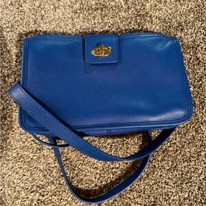 Elegant Talbots leather Blue Crossbody Bag